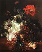 HUYSUM, Jan van Basket of Flowers sf oil painting